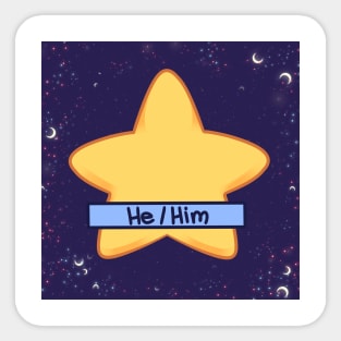 Star Pronoun Badge - He/Him Sticker